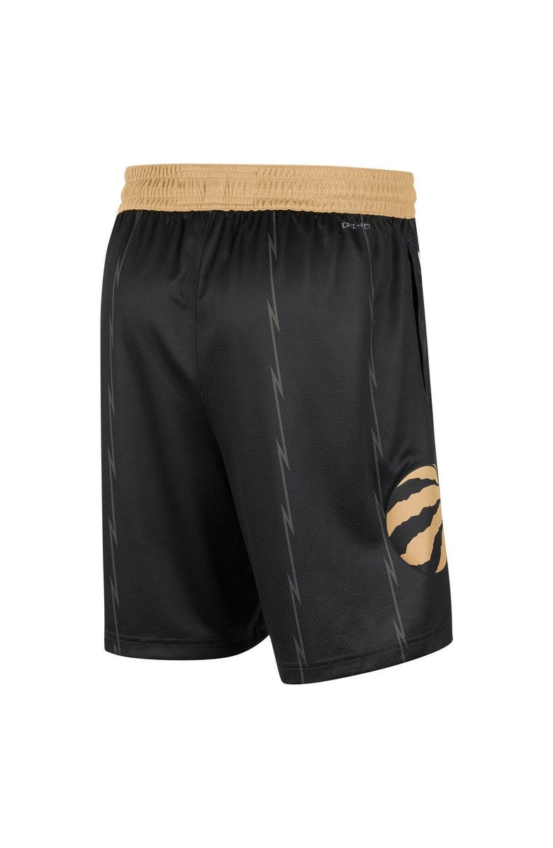 Nike Men's Nike Black/Gold Toronto Raptors 2021/22 City Edition Swingman Shorts, Alternate, color, 