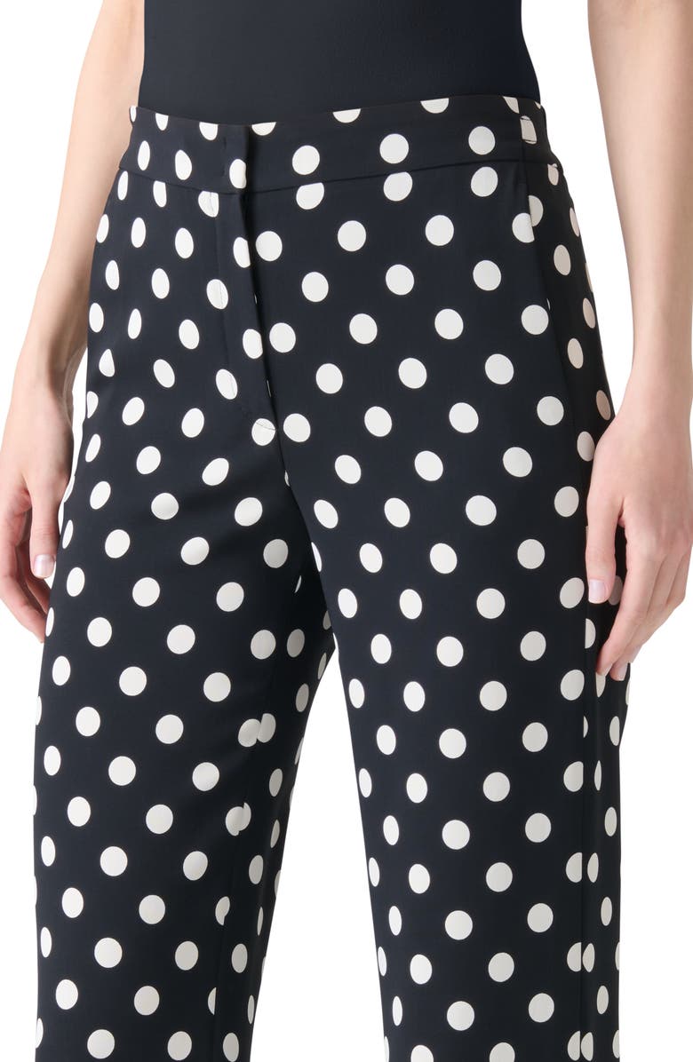 Akris punto Marla Polka Dot Straight Leg Pants, Alternate, color, Black-Cream