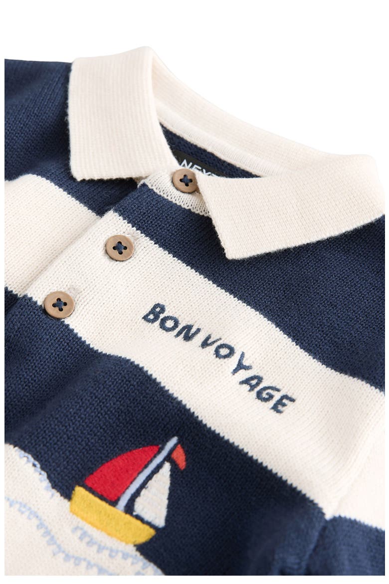 Boat Stripe Knit Polo, Alternate, color, BLUE