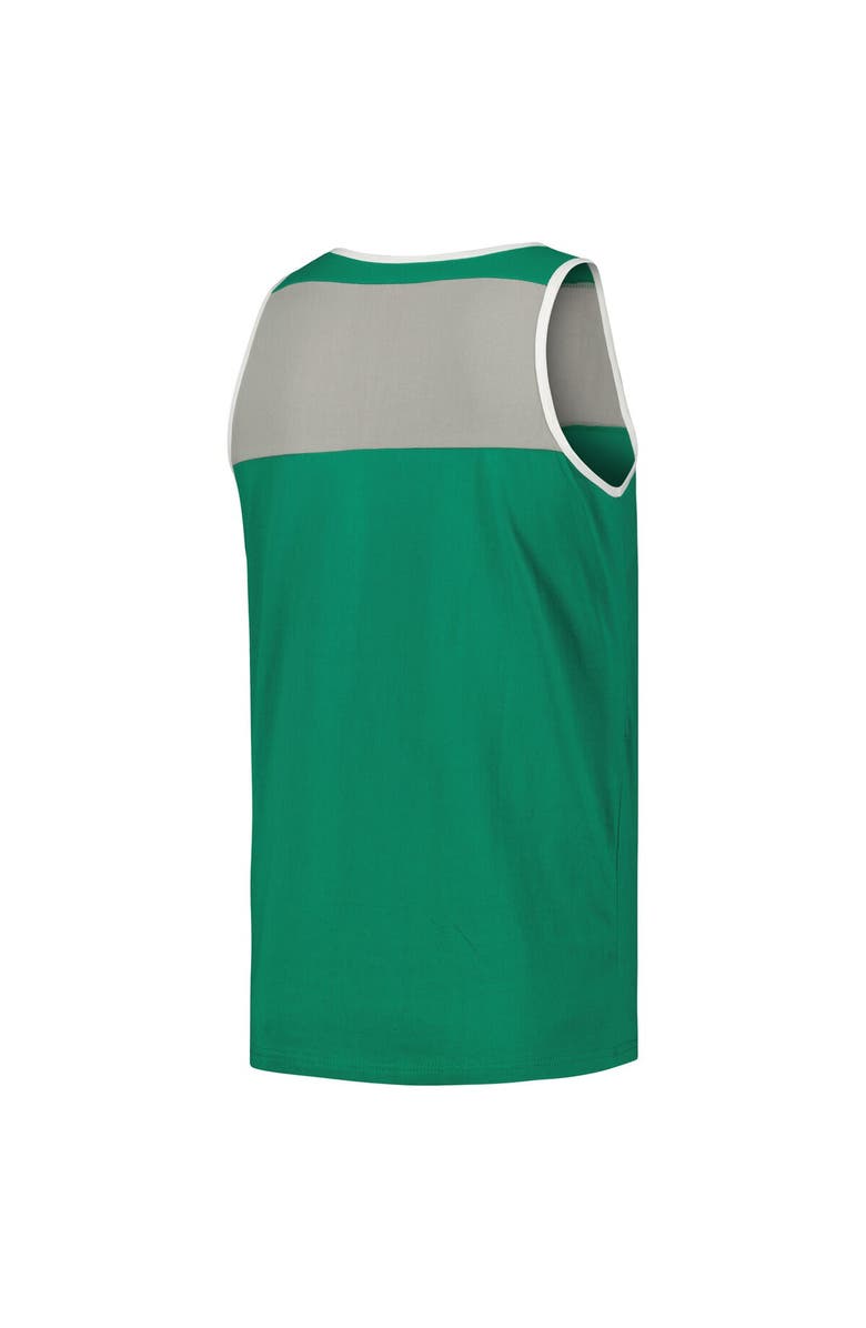 Mitchell & Ness Men's Mitchell & Ness Kelly Green/Silver Philadelphia Eagles Heritage Colorblock Tank Top, Alternate, color,