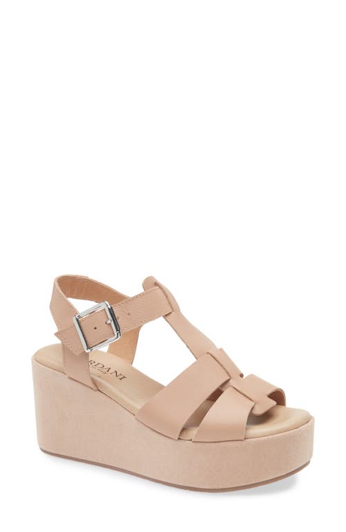 Cordani Jordynn Ankle Strap Platform Wedge Sandal In Beige