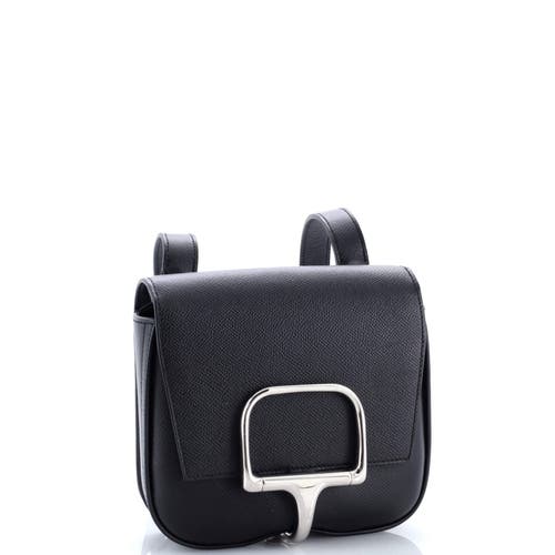 Pre-owned Hermes Hermes Della Cavalleria Shoulder Bag Epsom Mini In Black