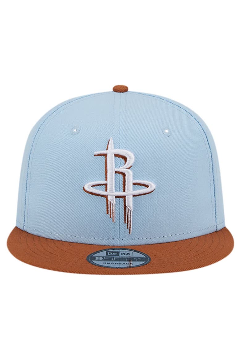 Men's New Era Light Blue/Brown Houston Rockets 2-Tone Color Pack 9FIFTY Snapback Hat, Alternate, color, Light Blue