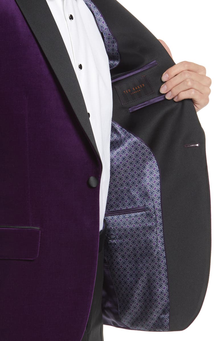 Ted Baker London Josh Slim Fit Velvet Tuxedo Jacket, Alternate, color,