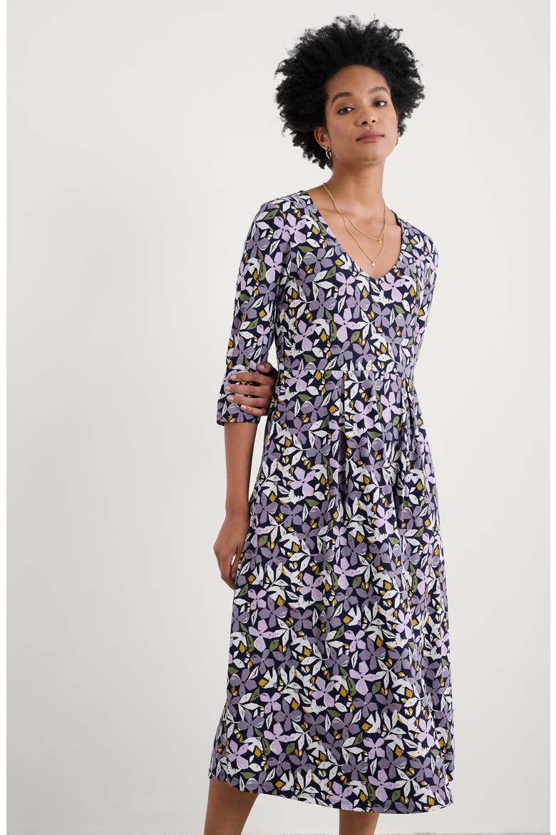 Helena Stretch Organic Cotton Midi Dress, Alternate, color, HEADLAND COLLAGE MARITIME