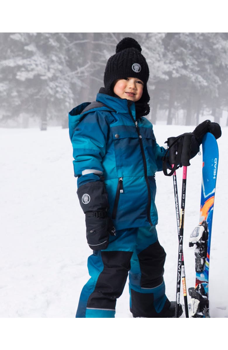 Deux par Deux Kids Gender Inclusive Lined Winter Hat with Pompom, Main, color, Black