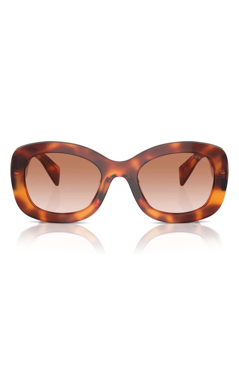 Prada 55mm Gradient Oval Sunglasses, Main, color, Brown Grad