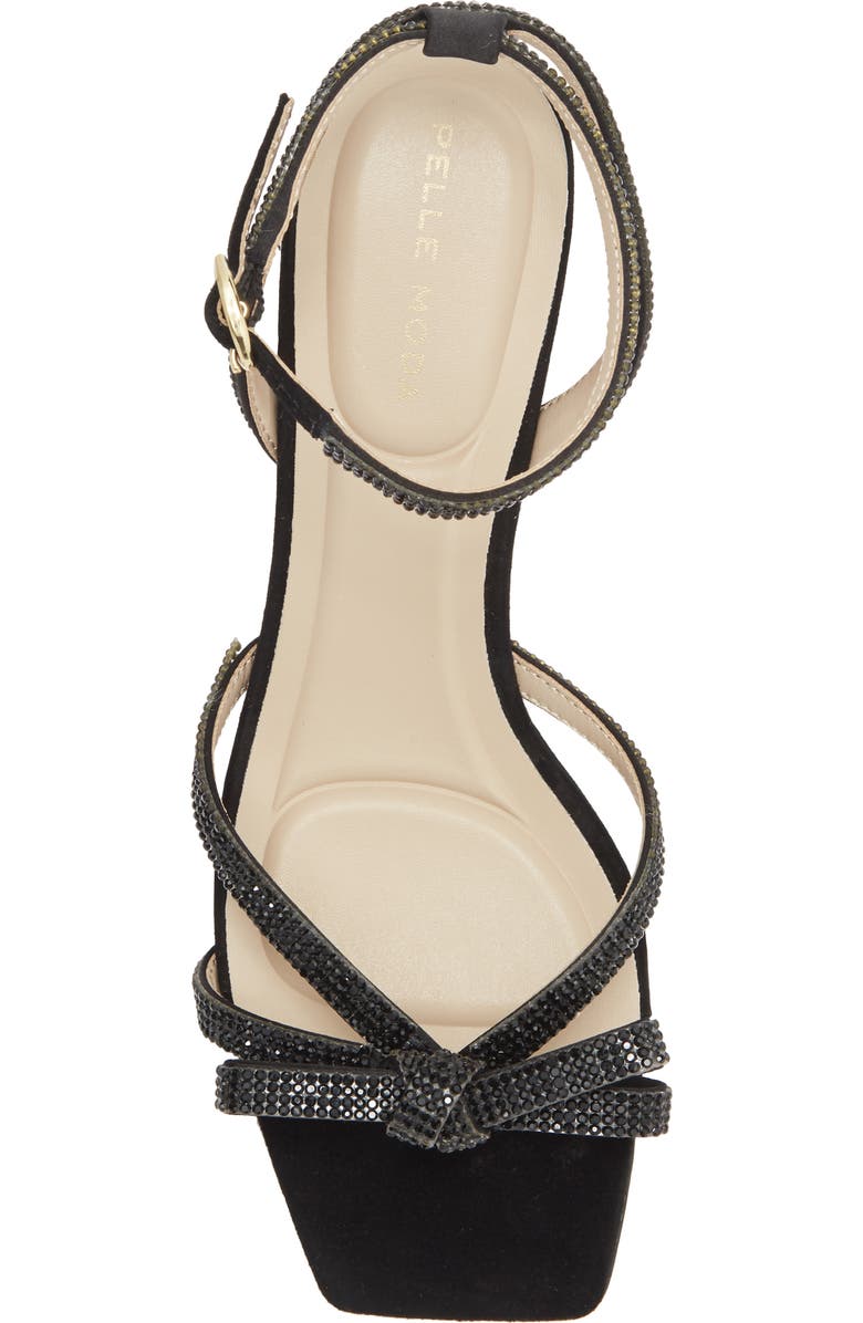 Pelle Moda Teale Crystal Bow Sandal, Alternate, color, Black