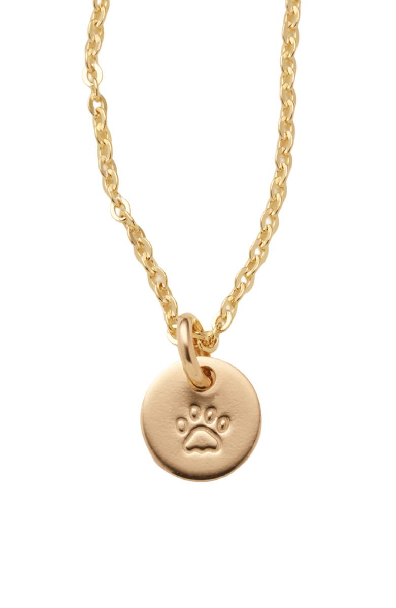 MADE BY MARY Fur Baby Disc Necklace, Main, color, Silver