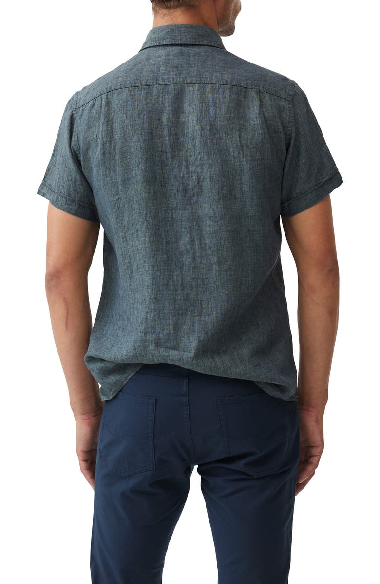 Palm Beach Sports Fit Short Sleeve Linen Button-Up Shirt