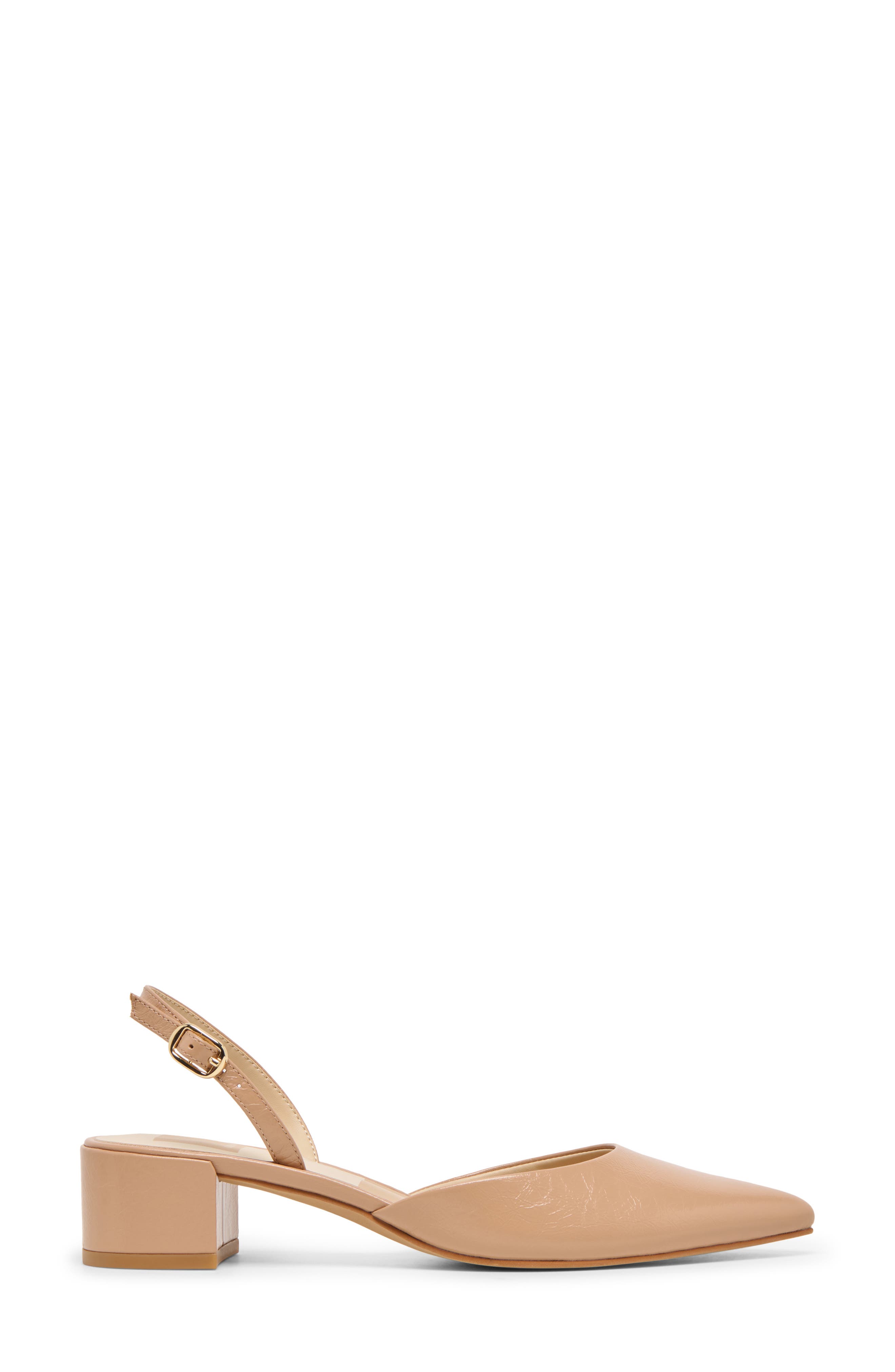 Carel Pointed Toe Slingback Pump, Alternate, color, LIGHT TAN CRINKLE PATENT