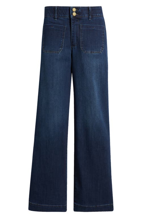 Wit & Wisdom Emma Patch Pocket High Waist Wide Leg Jeans In Indigo