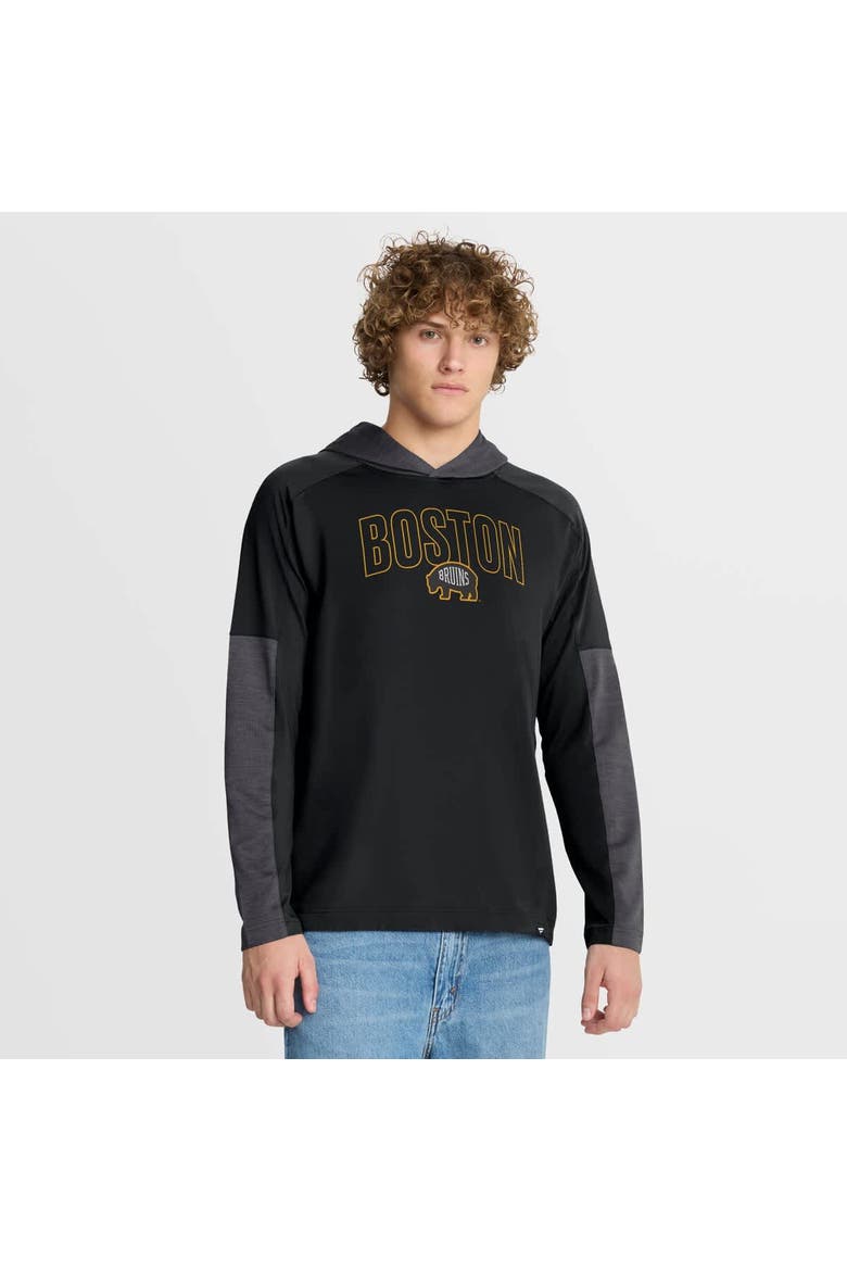Men's Fanatics Black Boston Bruins Penalty Shot Long Sleeve Hoodie T-Shirt, Main, color, Black