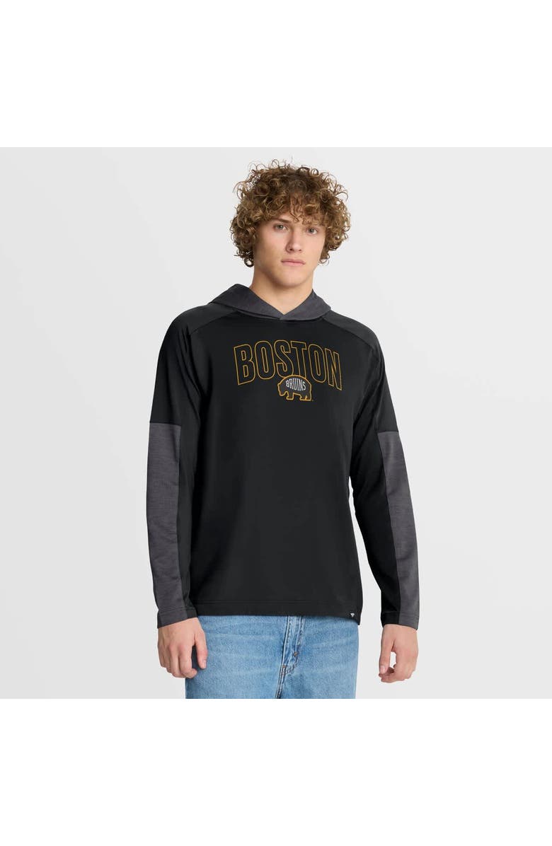 FANATICS Men's Fanatics Black Boston Bruins Penalty Shot Long Sleeve Hoodie T-Shirt, Main, color, Black
