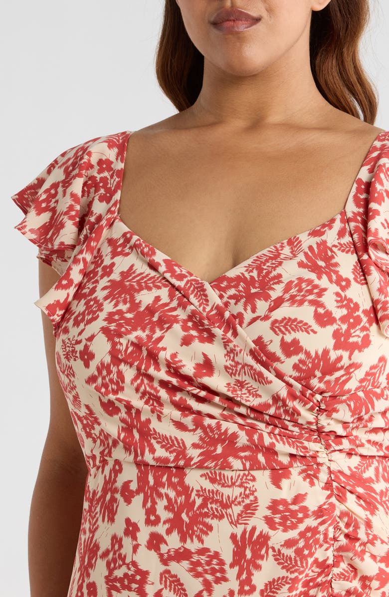 SUGARLIPS Nadia Ruched Maxi Dress, Alternate, color, White-Red