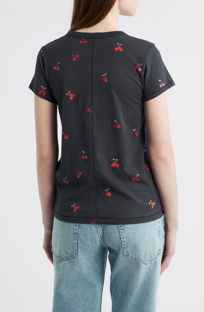rag & bone Cherry Print Cotton Graphic T-Shirt, Alternate, color, Black Multi