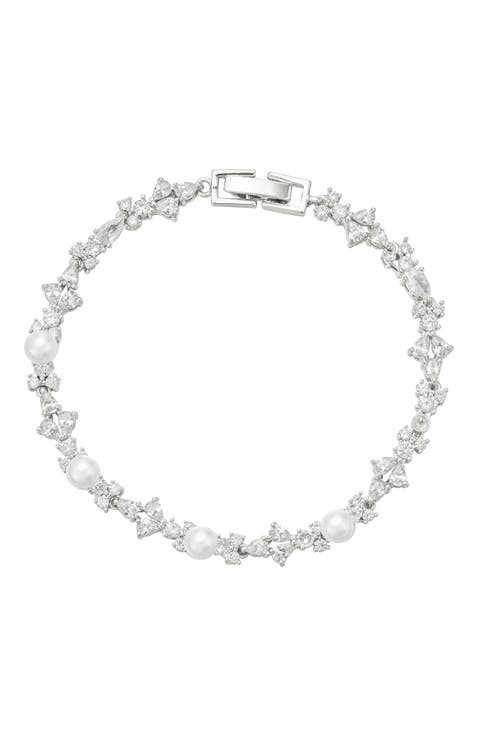 Opulent Pearl and Crystal Bracelet