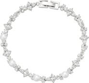 Untamed Petals Opulent Pearl and Crystal Bracelet
