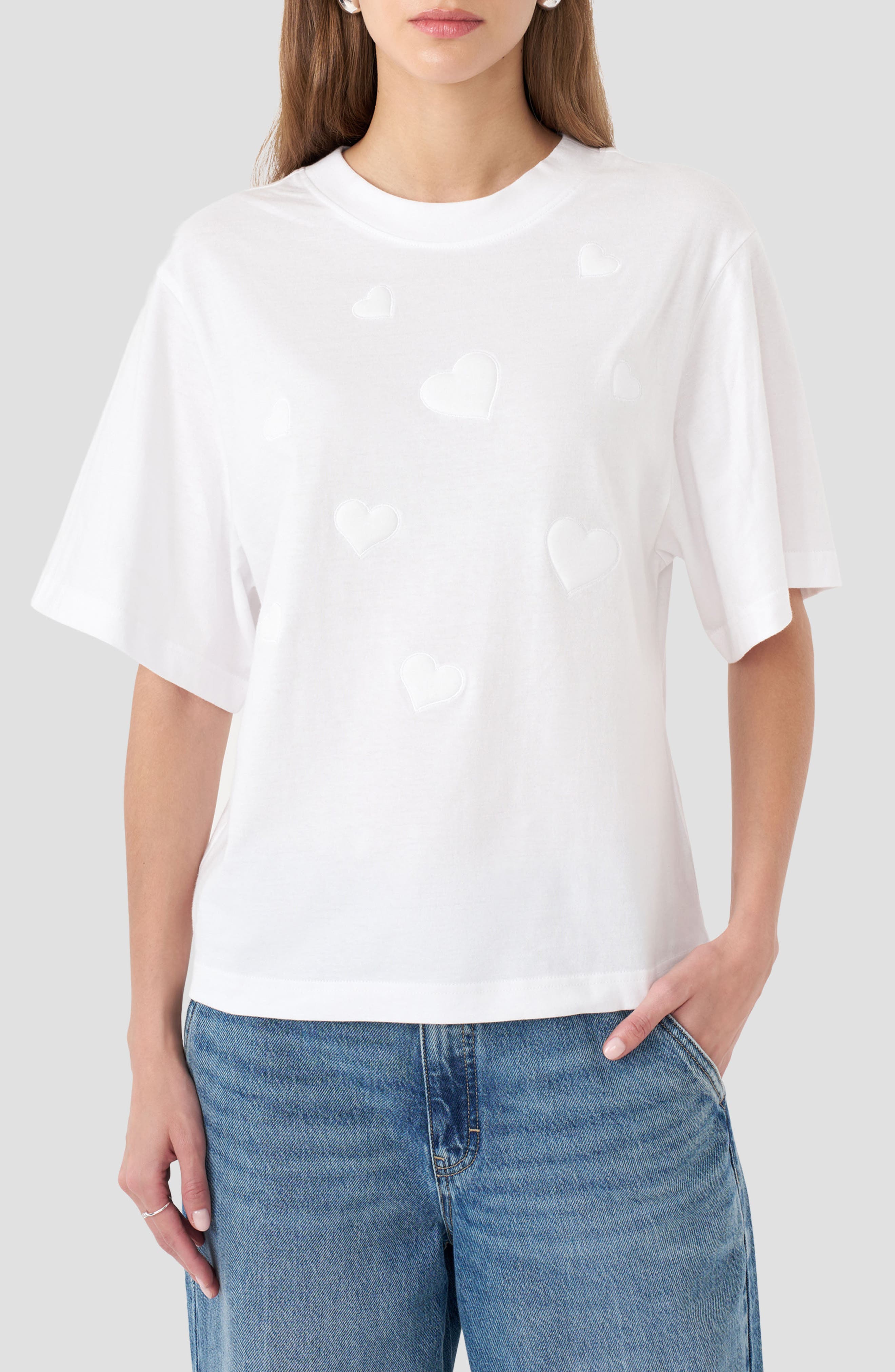 RM Rebecca Minkoff Embossed Heart T-Shirt