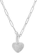 Queen Jewels Cubic Zirconia Pavé Heart Pendant Necklace
