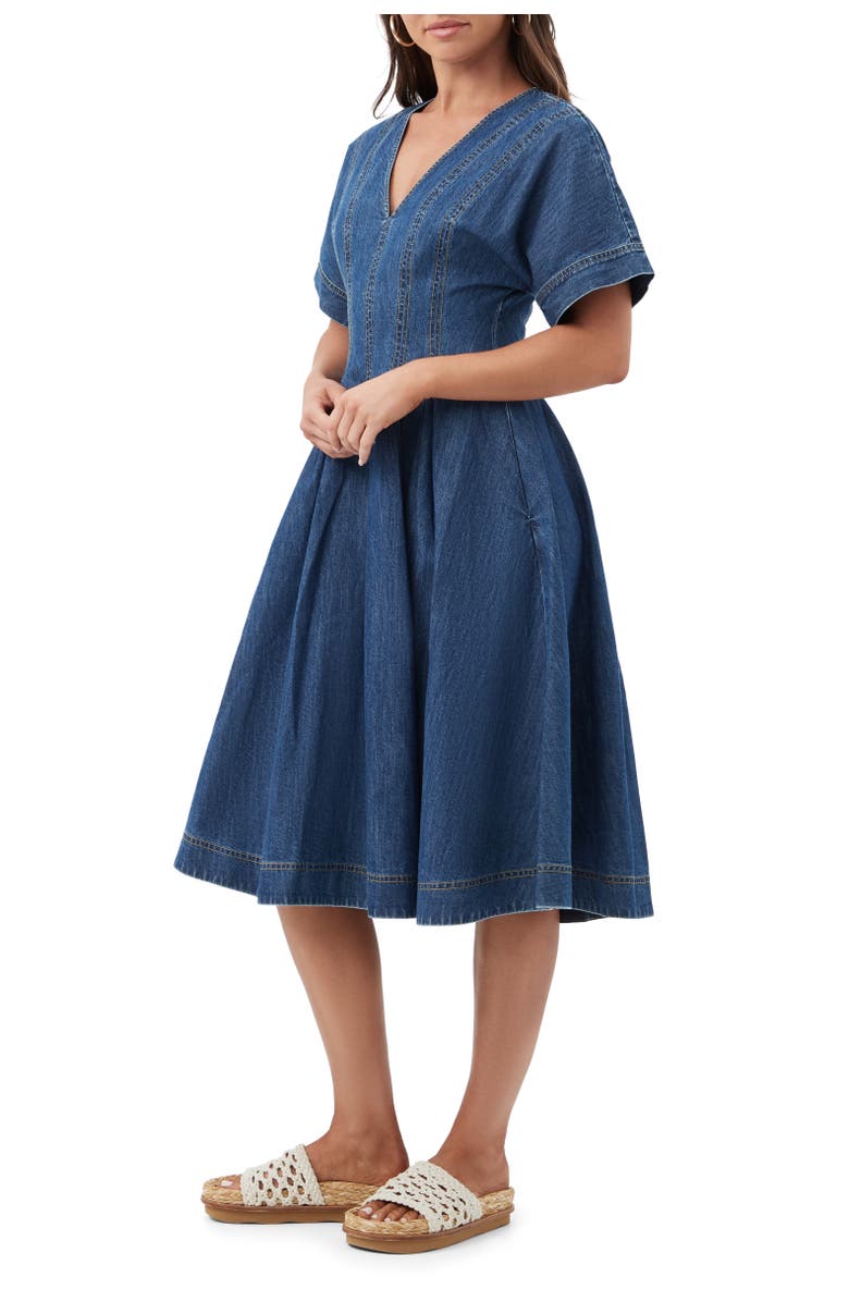 Trina Turk Ashe 2 Denim A-Line Midi Dress, Alternate, color, Indigo