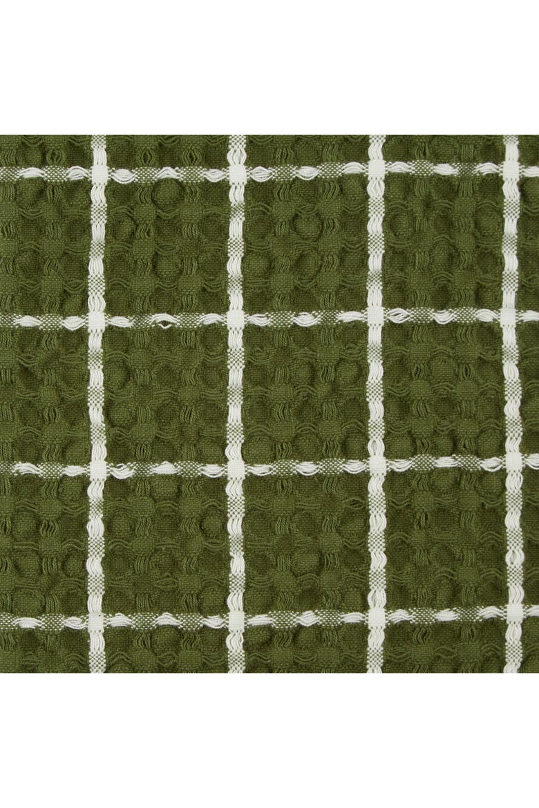 Windowpane Oversized Washed Waffle Dishtowel Set/2, Alternate, color, Sage