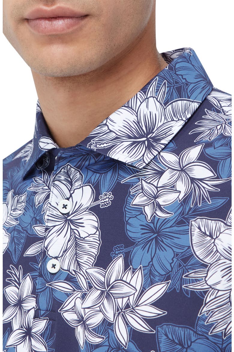 Hendrix Digital Floral Print Pima Cotton Polo, Alternate, color, NIGHT BLUE