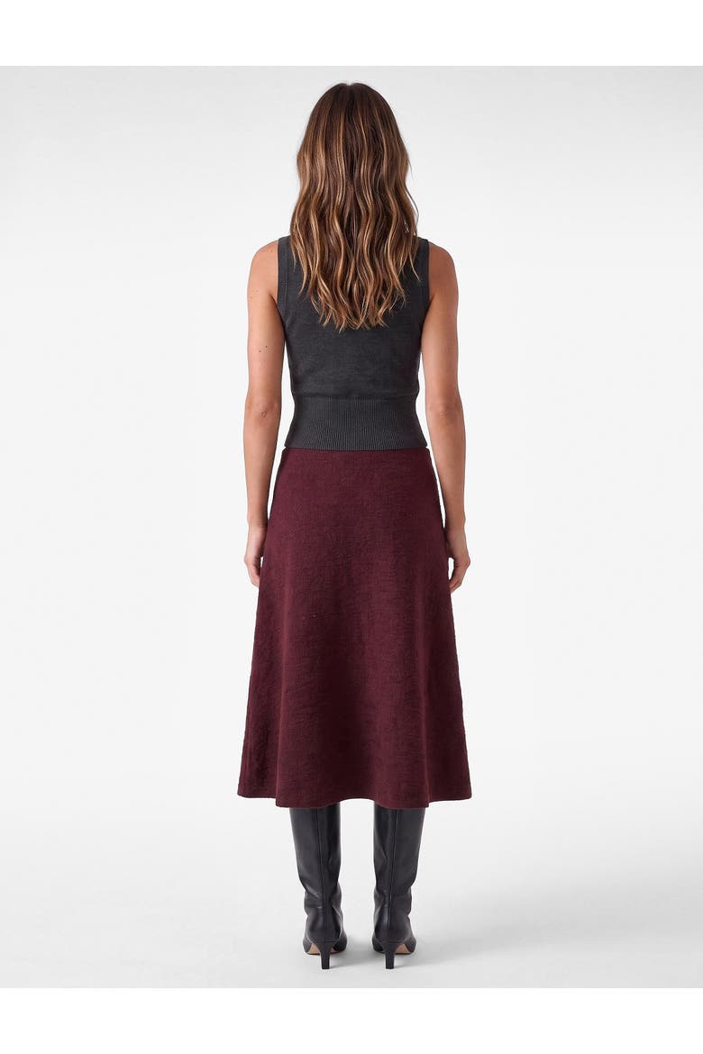 A Line Midi Skirt, Alternate, color, BORDEUX