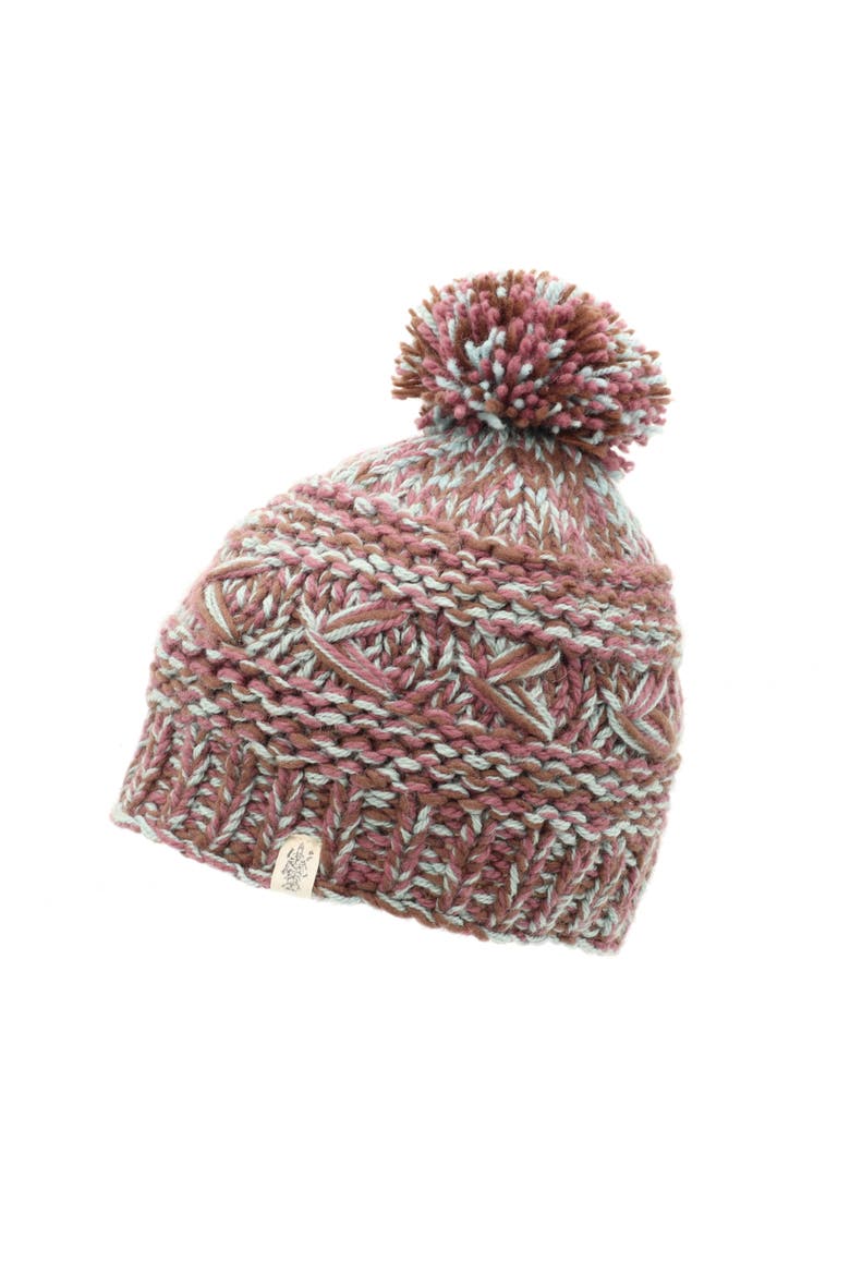 Reverse Cross Pom Pom Hat, Main, color, Purple