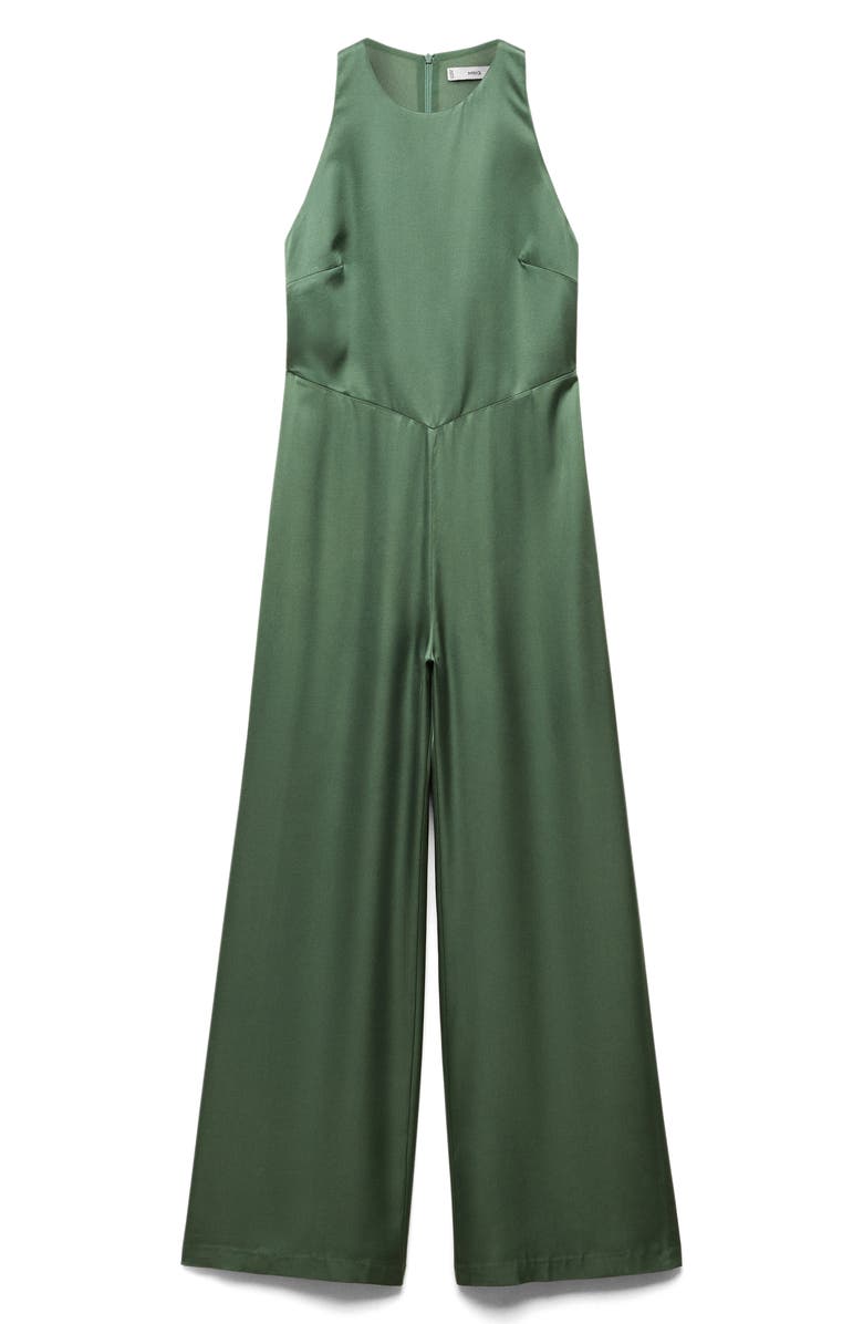 MANGO Wide Leg Satin Jumpsuit, Alternate, color, 