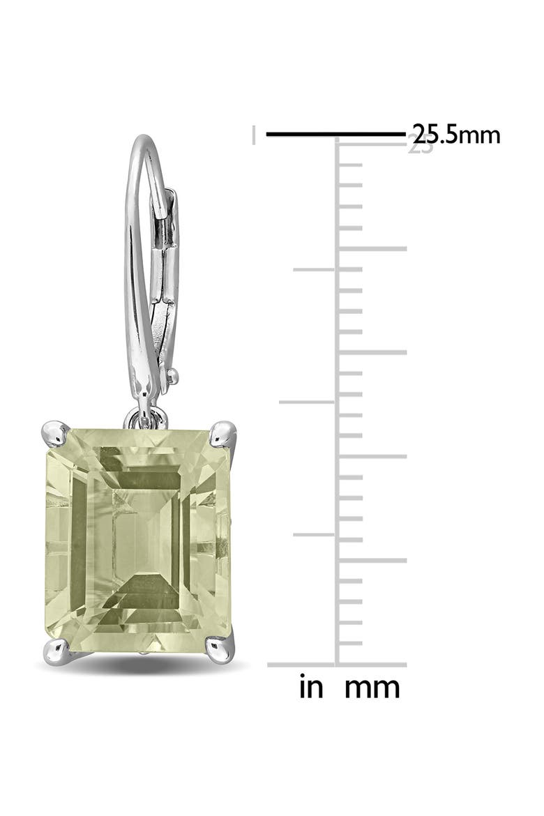 Octagon Cut Green Quartz Drop Earrings, Alternate, color, GREEN