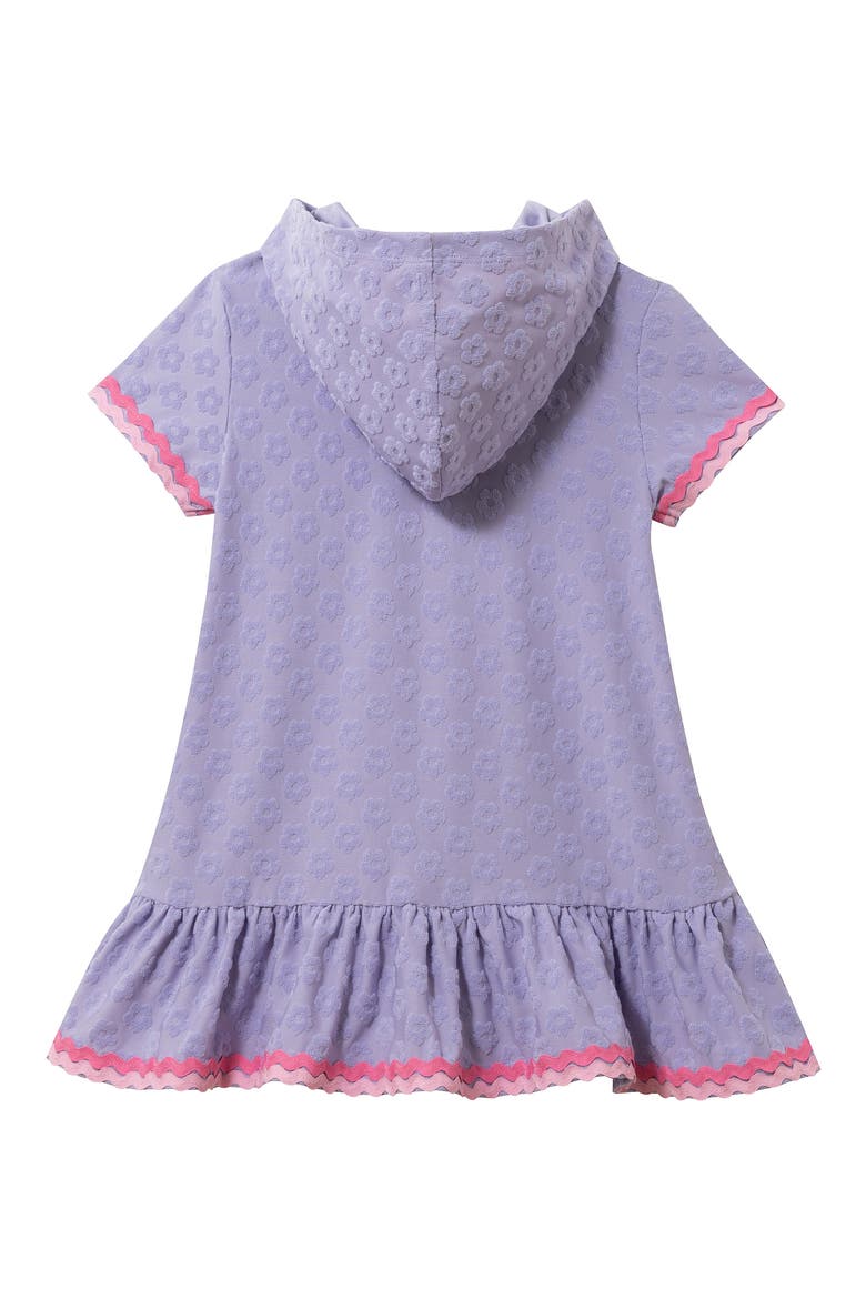 Kids' Hooded Terry Cover-Up Dress, Alternate, color, PURPLE FLORAL
