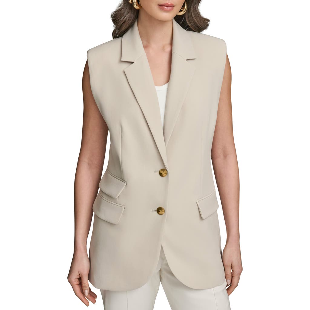 Donna Karan New York Two-button Vest In Beige