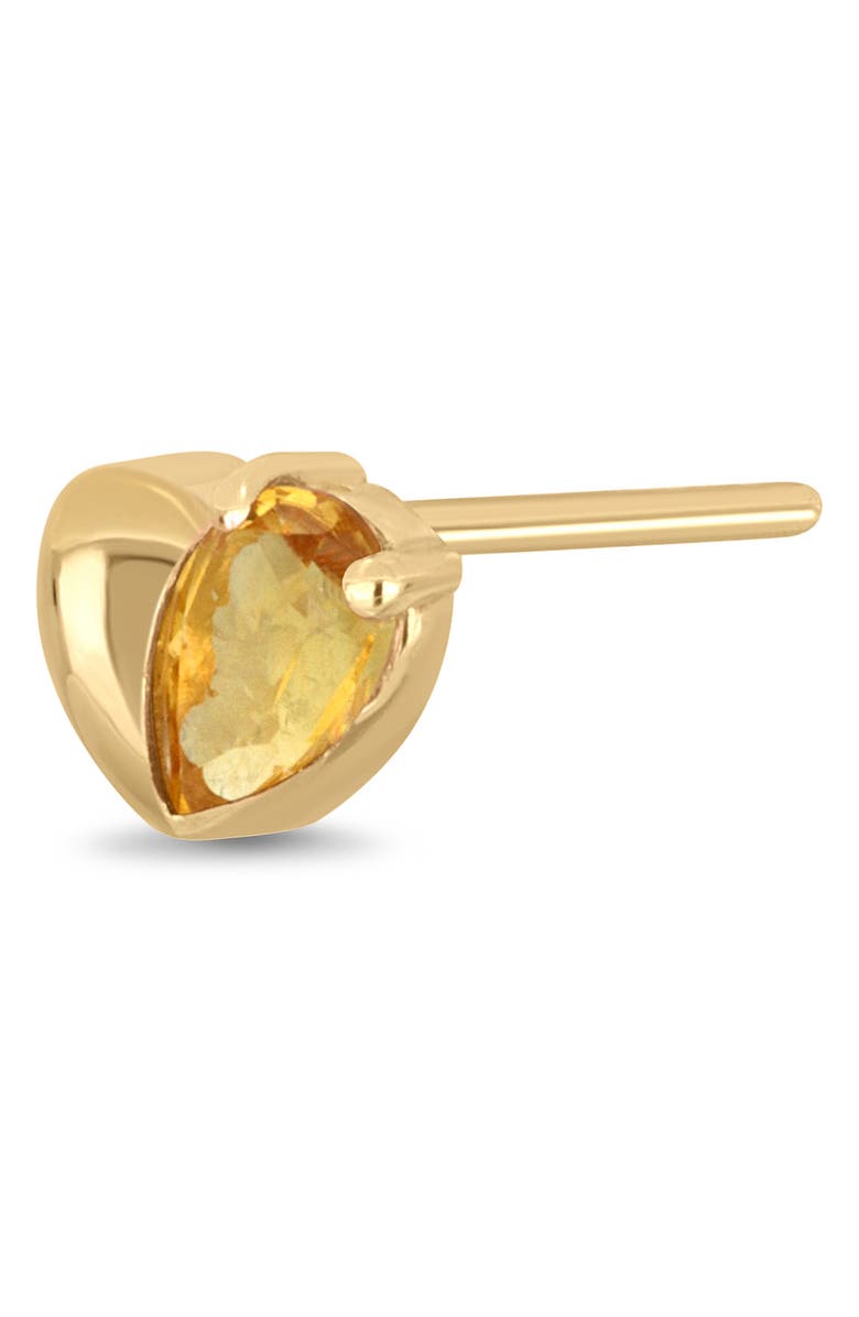 Bony Levy 14K Gold Citrine Heart Stud Earrings, Alternate, color, Citrine/ 14K Gold