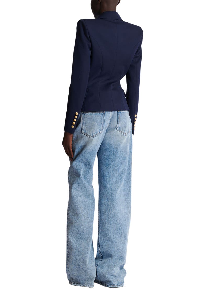 Fitted Wool 6-Button Jacket, Alternate, color, Navy