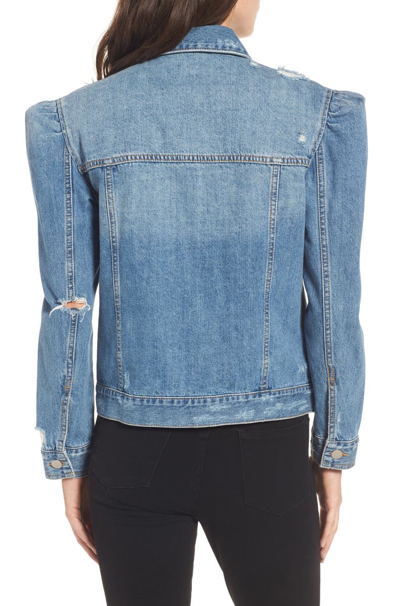 BP. Puff Sleeve Denim Jacket, Alternate, color, 