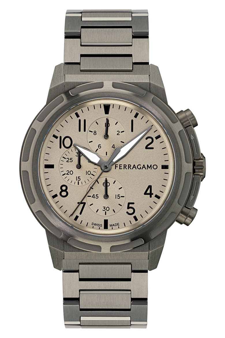 Sport Chronograph Bracelet Watch, 44mm, Main, color, IP GUNMETAL
