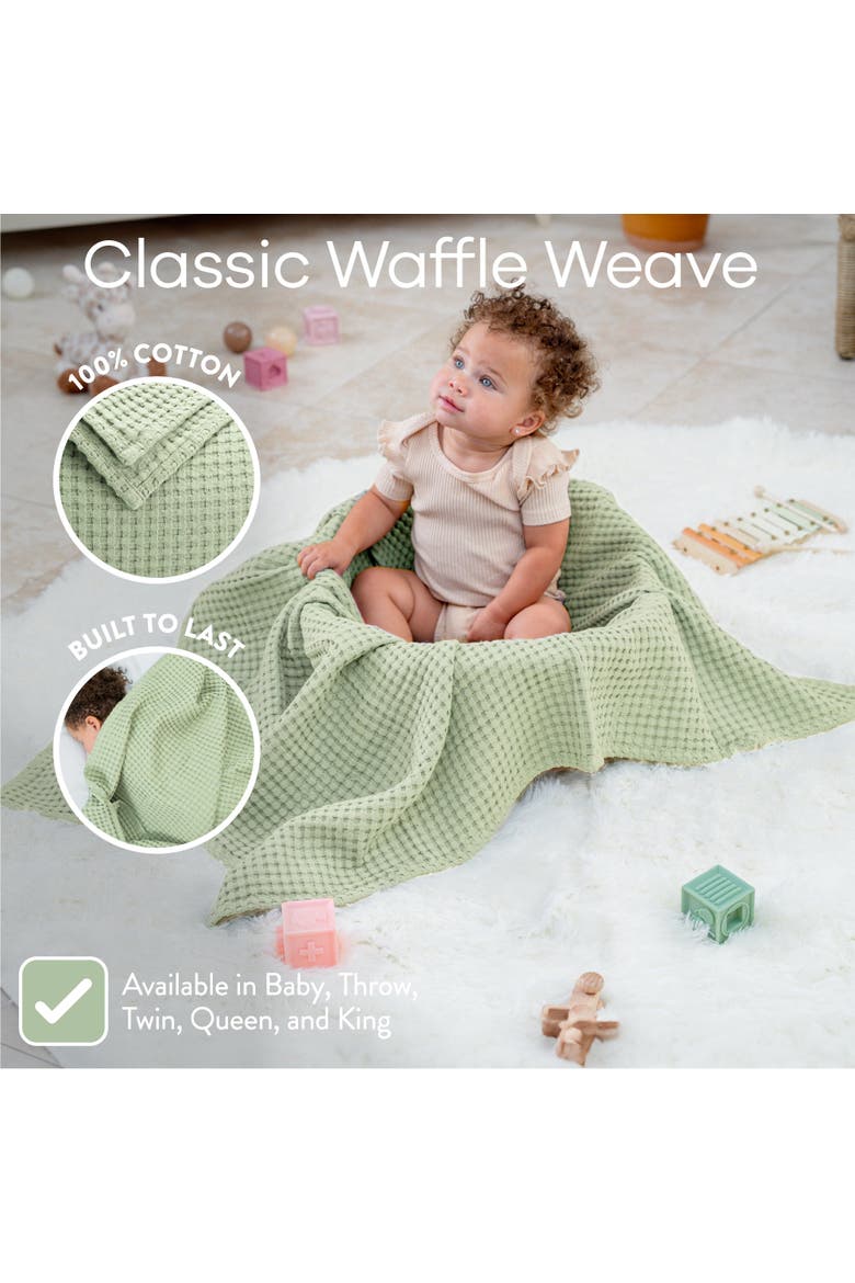 Baby Waffle Blankets, Alternate, color, Sage