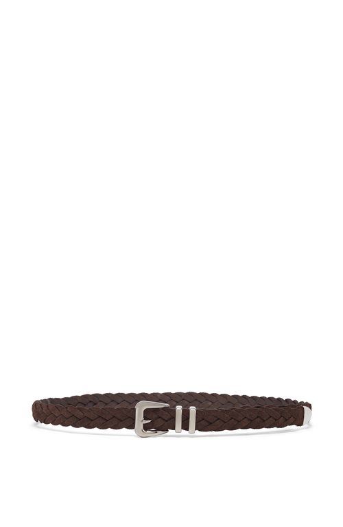 Brunello Cucinelli Calfskin Belt In Brown