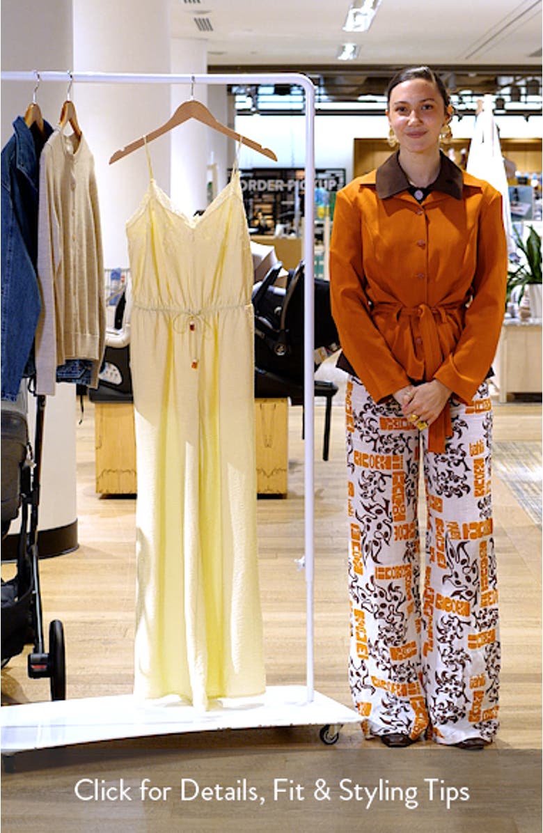 Wide Leg Lace & Satin Jumpsuit, sales video thumbnail