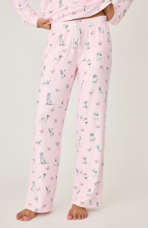Shop Pj Salvage Butterfly Pajama Pants In Pink Tint