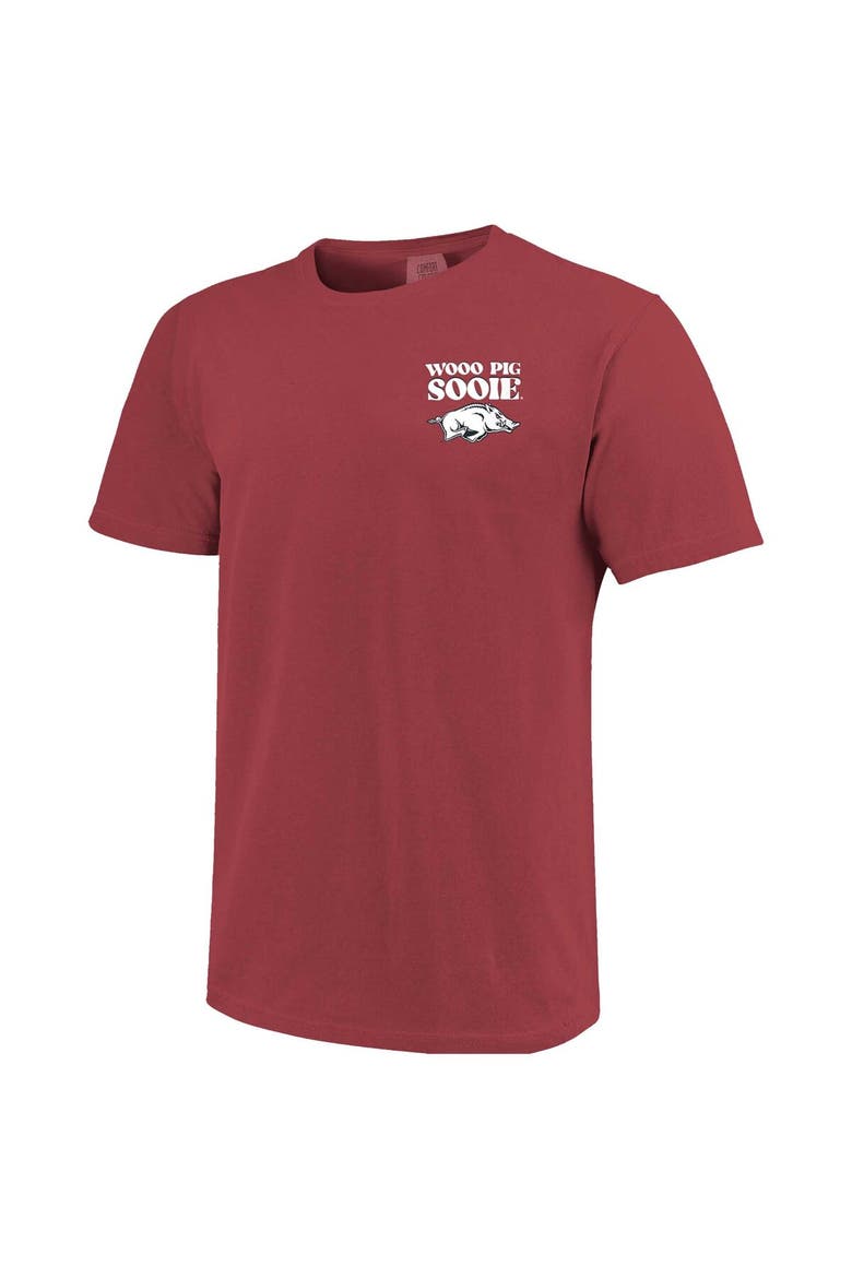 Women's Cardinal Arkansas Razorbacks Comfort Colors Checkered Mascot T-Shirt, Alternate, color, Cardinal