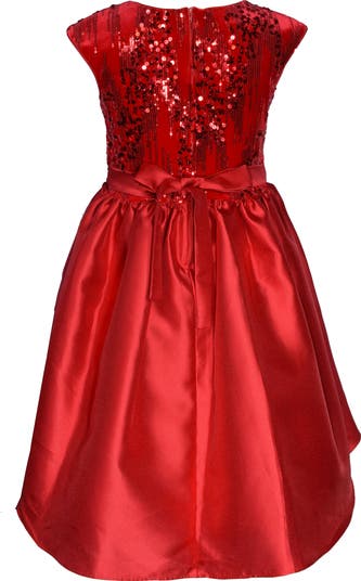 Kids' Sequin Velvet Bow Dress