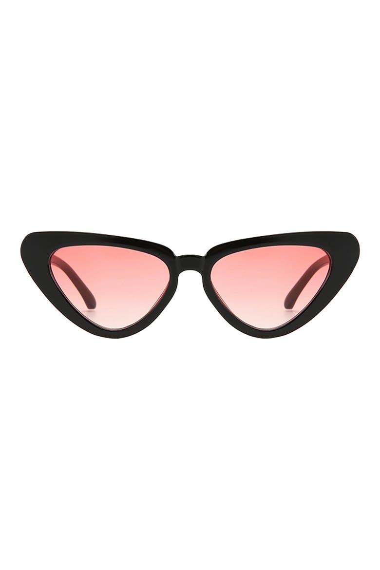 Freya 53mm Gradient Polarized Cat Eye Sunglasses, Main, color, BLACK/ ROSE