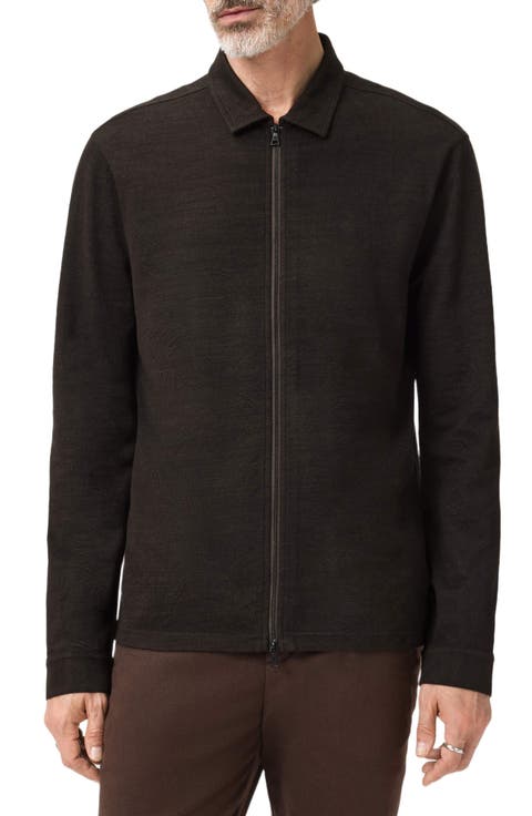 Kassen Jacquard Zip-Up Shirt Jacket