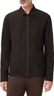 John Varvatos Kassen Jacquard Zip-Up Shirt Jacket