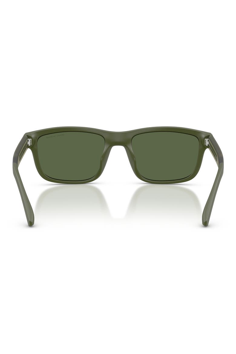 55mm Rectangular Sunglasses, Alternate, color, MATTE GREEN / DARK GREEN