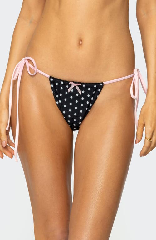 Shop Edikted Leigh Polka Dot Side Tie Bikini Bottoms