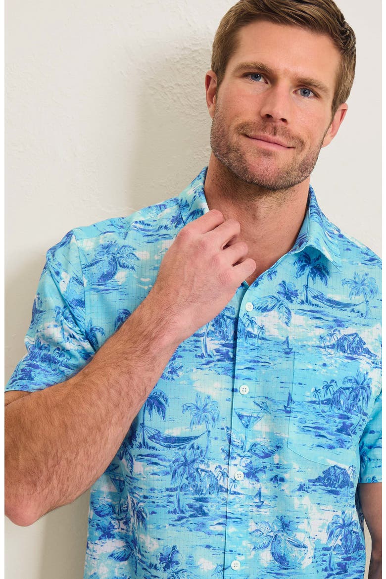 Bahama Coast Tidal Pursuit IslandZone® Short Sleeve Button-Up Shirt, Alternate, color, BEACH BUM