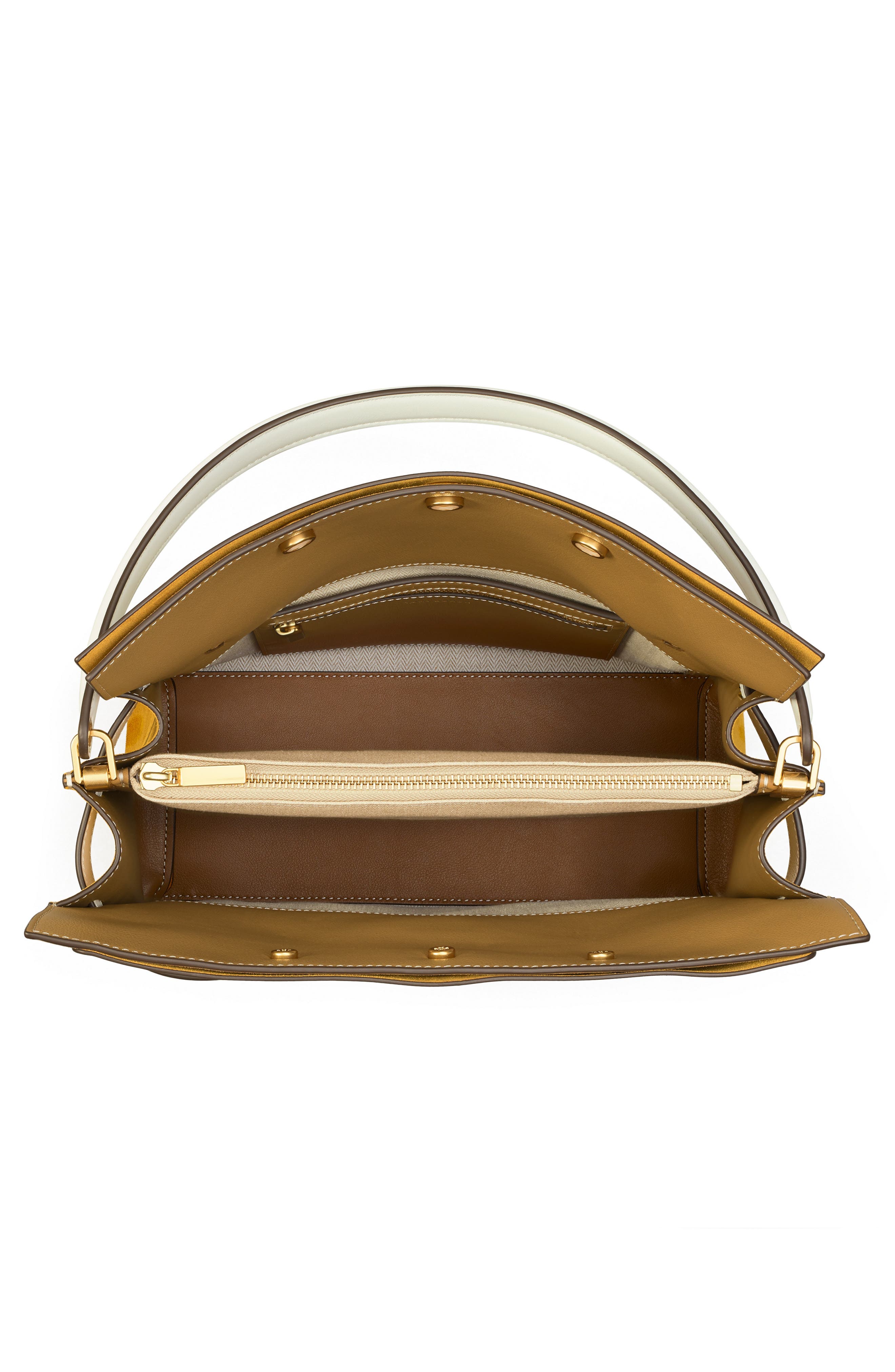 Tory Burch Lee Radziwill Cutout Leather Double Bag, Alternate, color, 